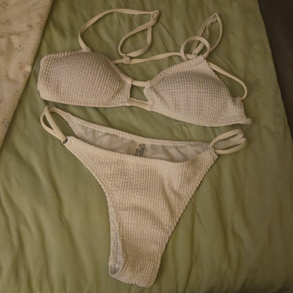 Forever 21 Textured Cream Bikini